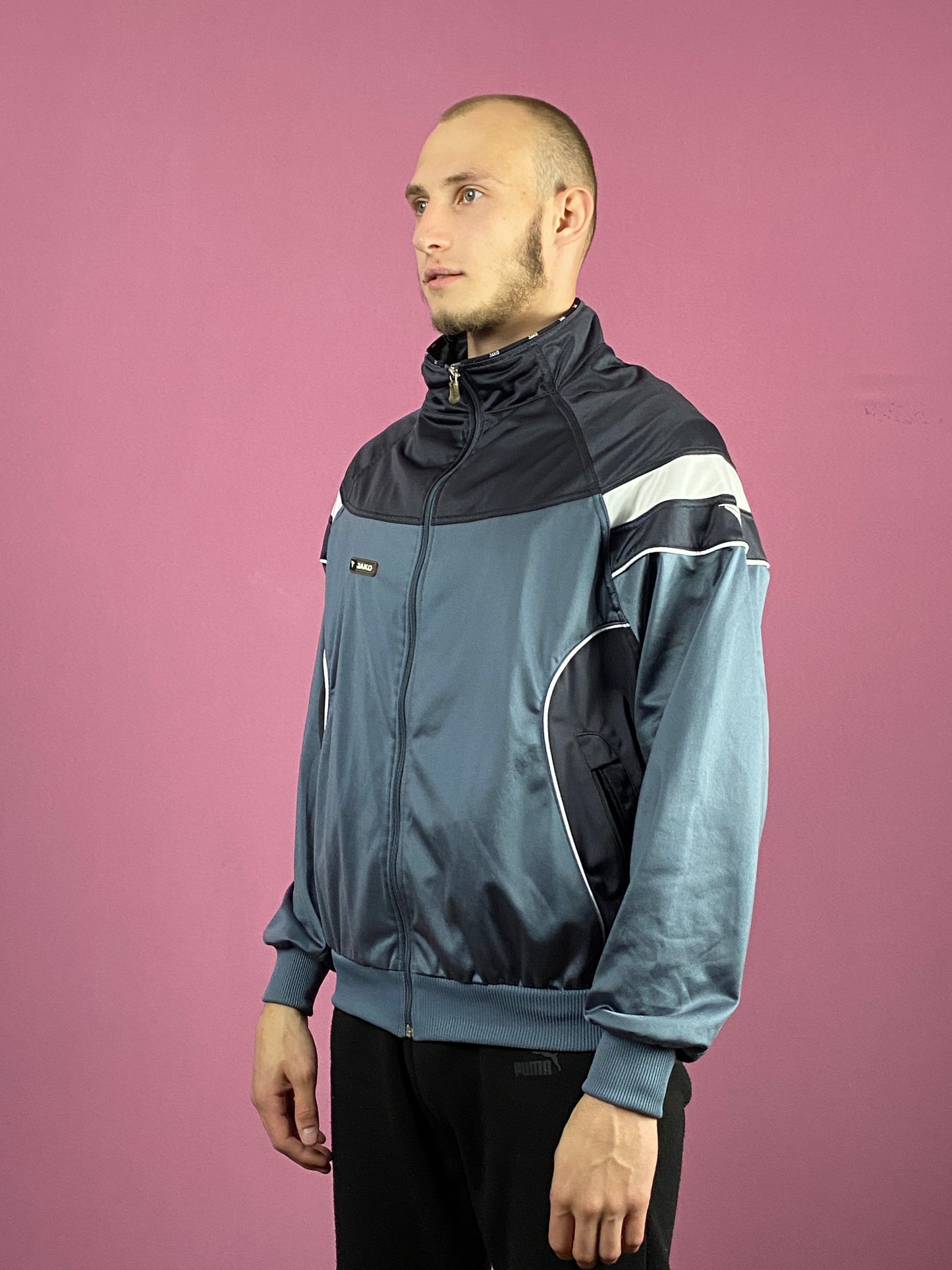 90s Jako Vintage Men's Track Jacket - Large Gray Polyester
