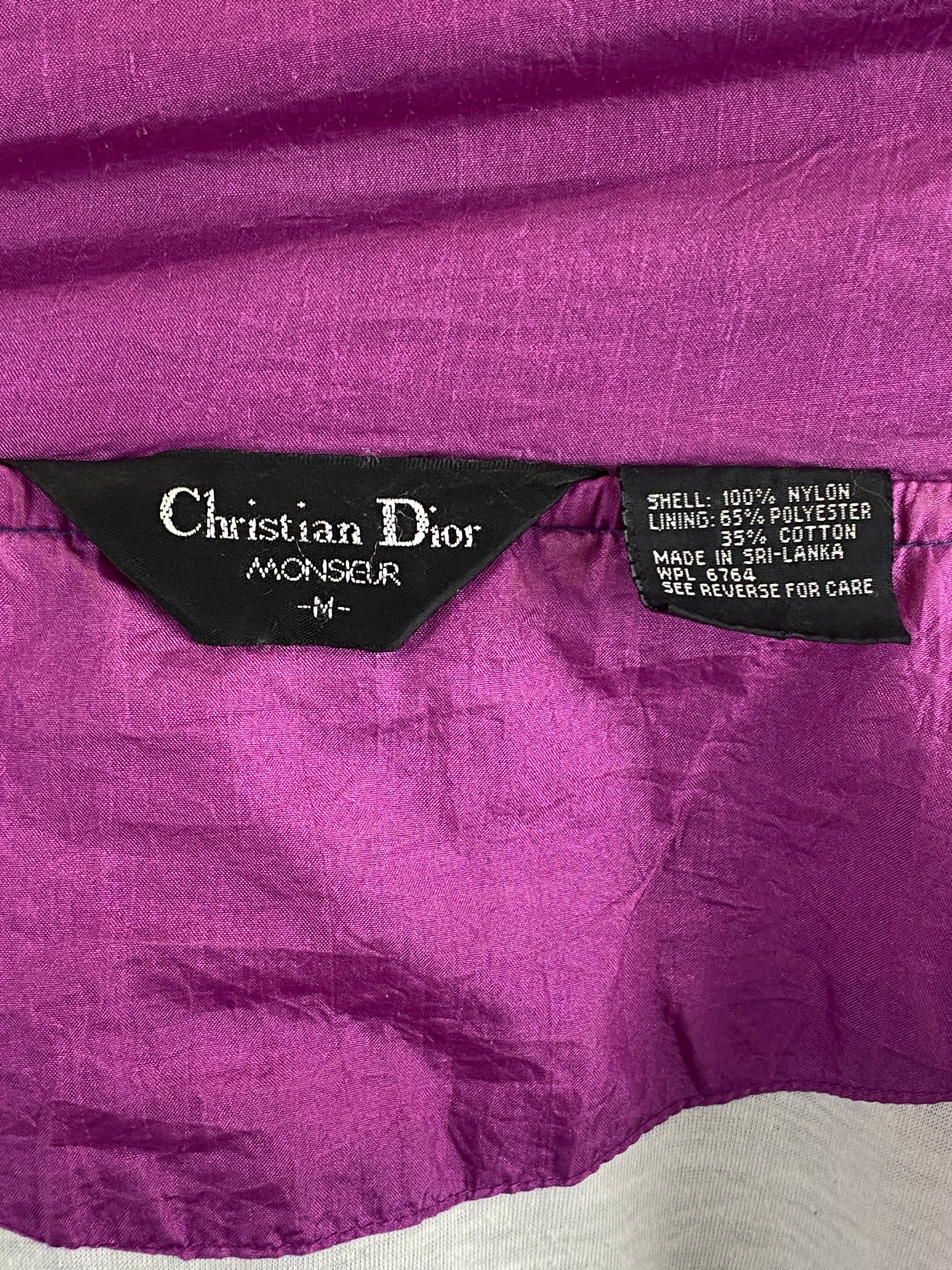 90s Christian Dior Monsieur Vintage Men's Windbreaker Jacket - M Multicolor Nylon