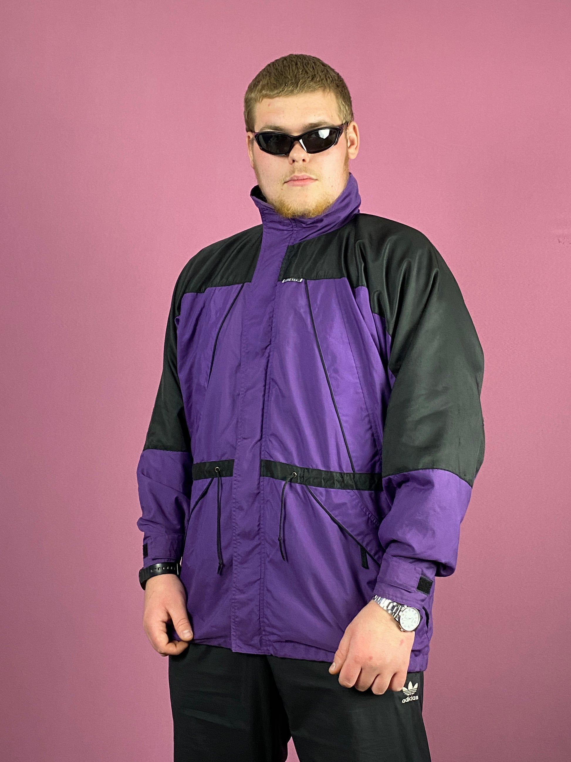 80s The North Face Vintage Men's Mountain Parka Jacket - XL Purple & Black Nylon Blend
