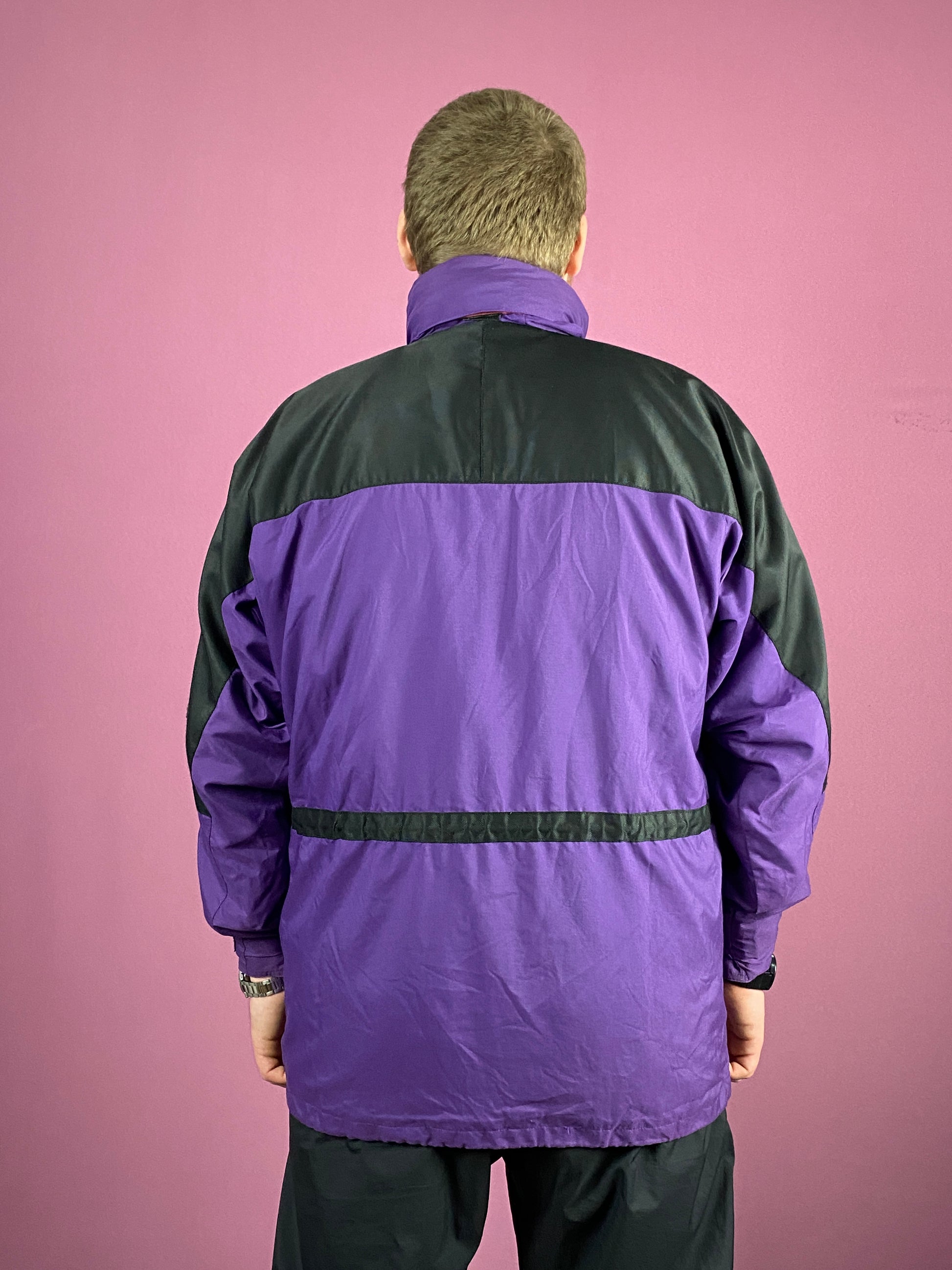 80s The North Face Vintage Men's Mountain Parka Jacket - XL Purple & Black Nylon Blend
