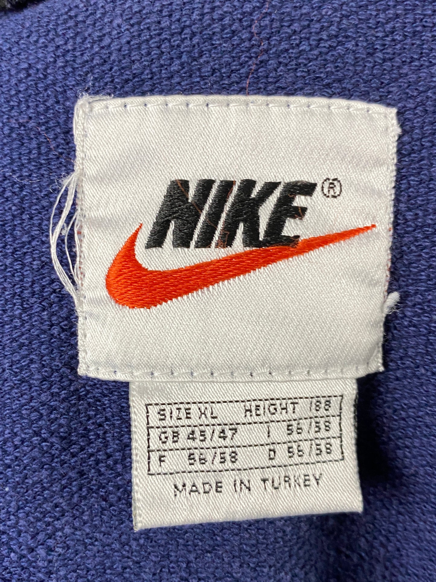 90s Nike Vintage Men's Zip Hoodie - XL Navy Blue Cotton