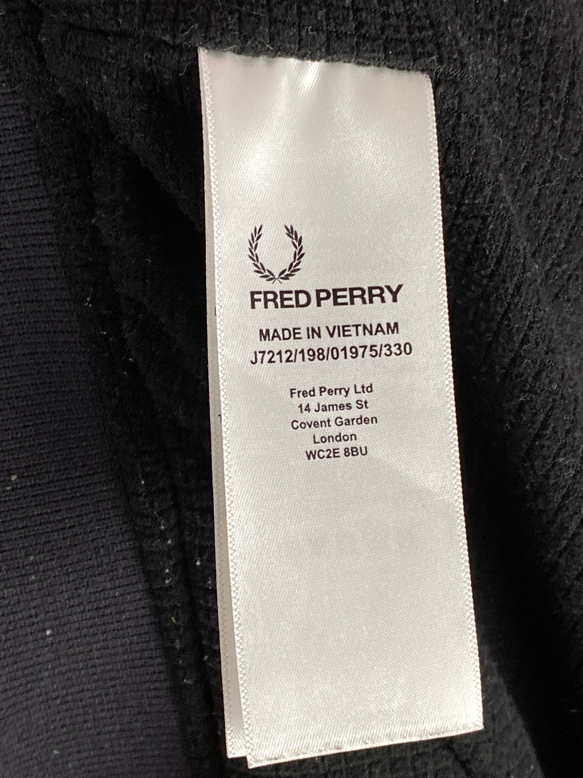 Fred Perry Vintage Men's Windbreaker Jacket - L Black Nylon