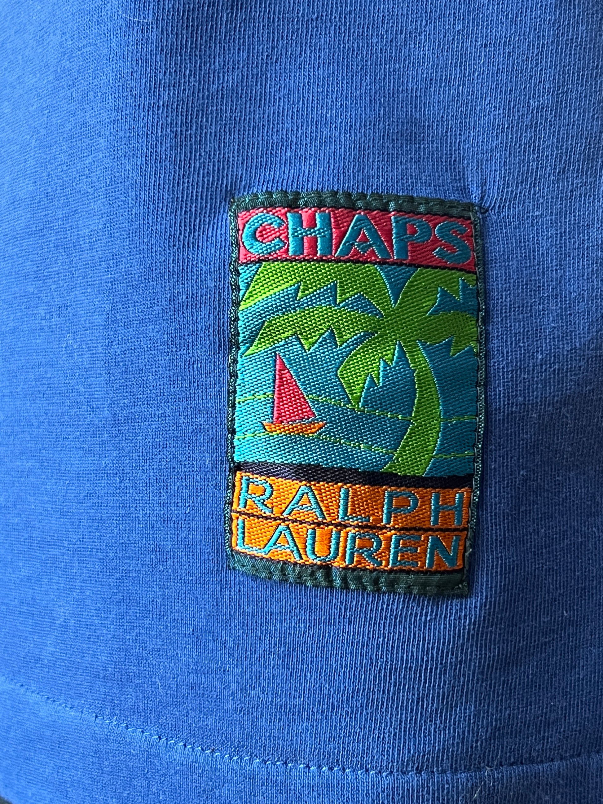 90s Chaps Ralph Lauren Vintage Men's Polo Shirt - S Blue Cotton