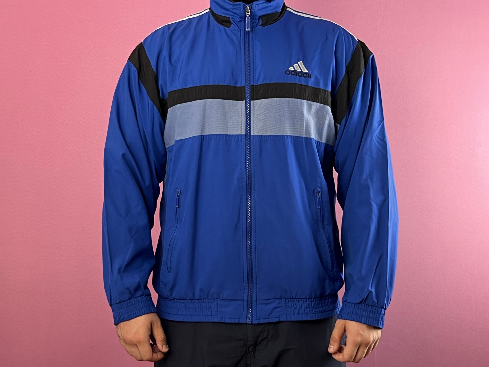 90s Adidas Back Logo Vintage Men's Windbreaker Jacket - M 