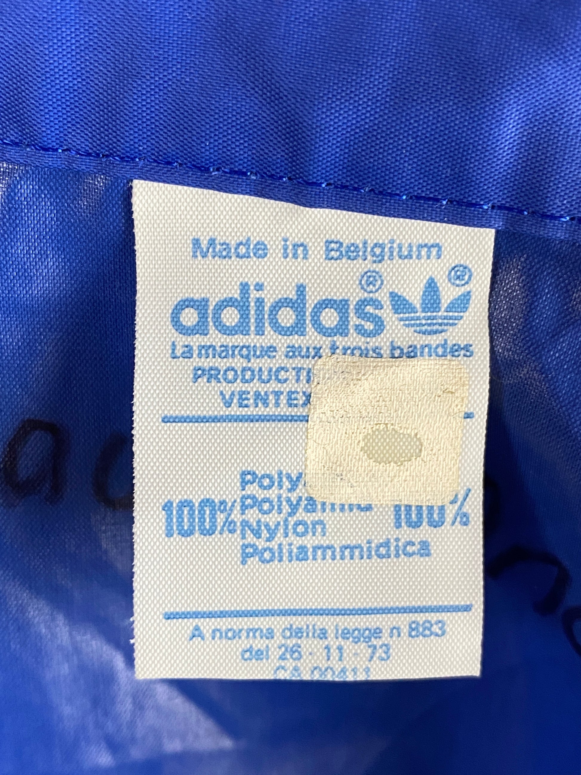 80s Adidas Vintage Men's Raincoat - L Blue Nylon