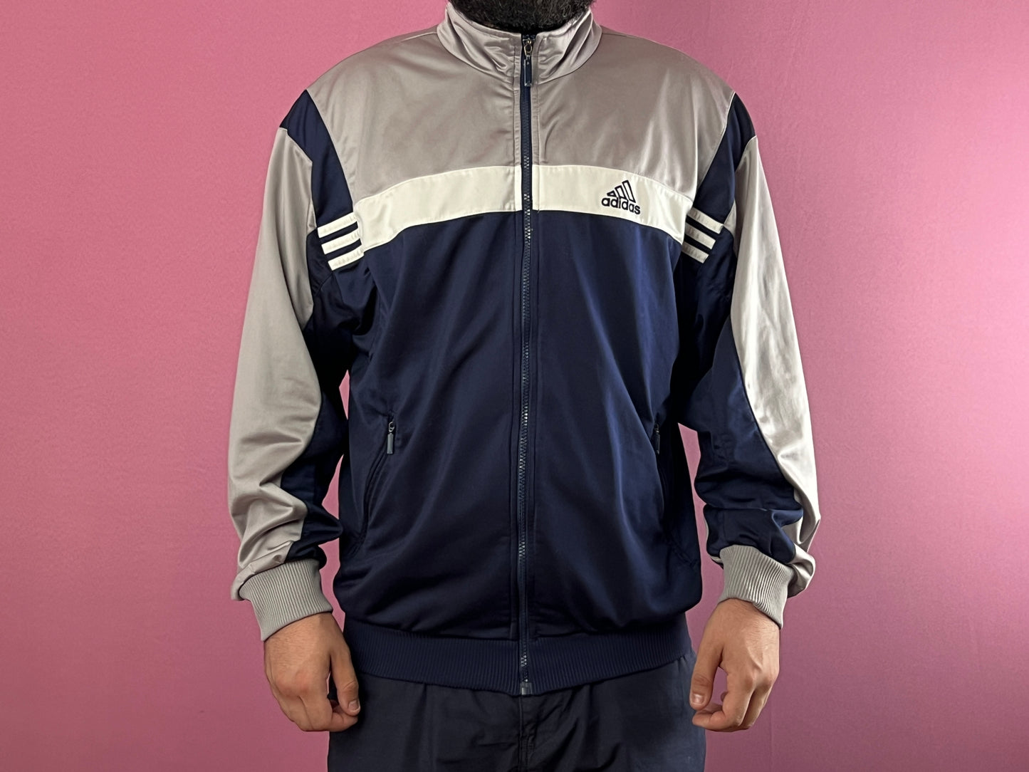 90s Adidas Back Logo Vintage Men's Track Jacket - L