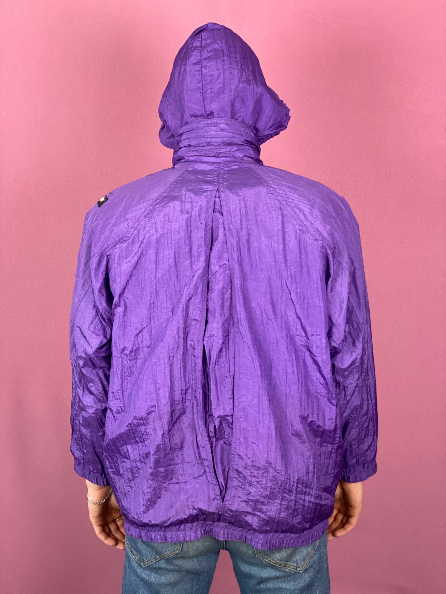 90s Vintage Men's Ski Jacket with Lining - XS Purple Nylon