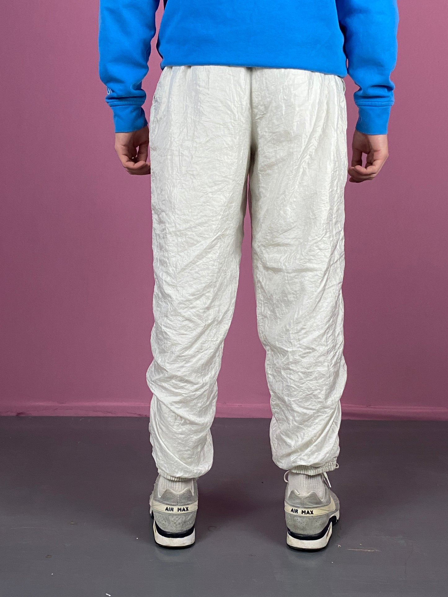 Maser M Vintage Men's Track Pants - M White Nylon