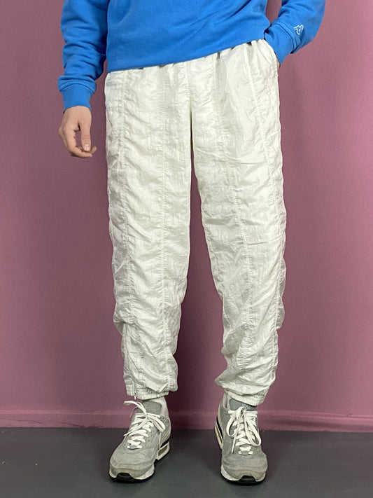 Maser M Vintage Men's Track Pants - M White Nylon