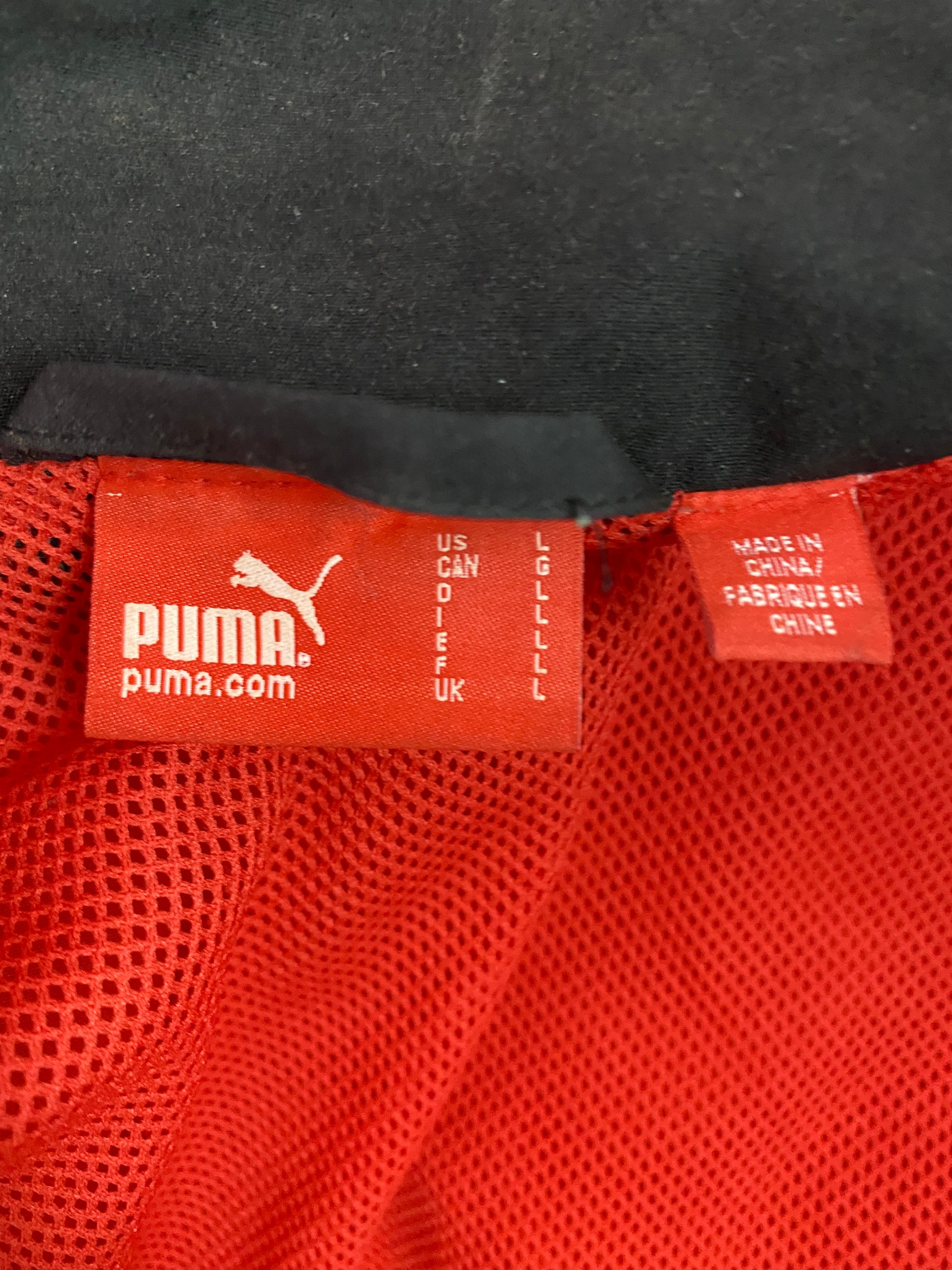 Puma Vintage Men's Windbreaker Jacket - Large Red Polyester