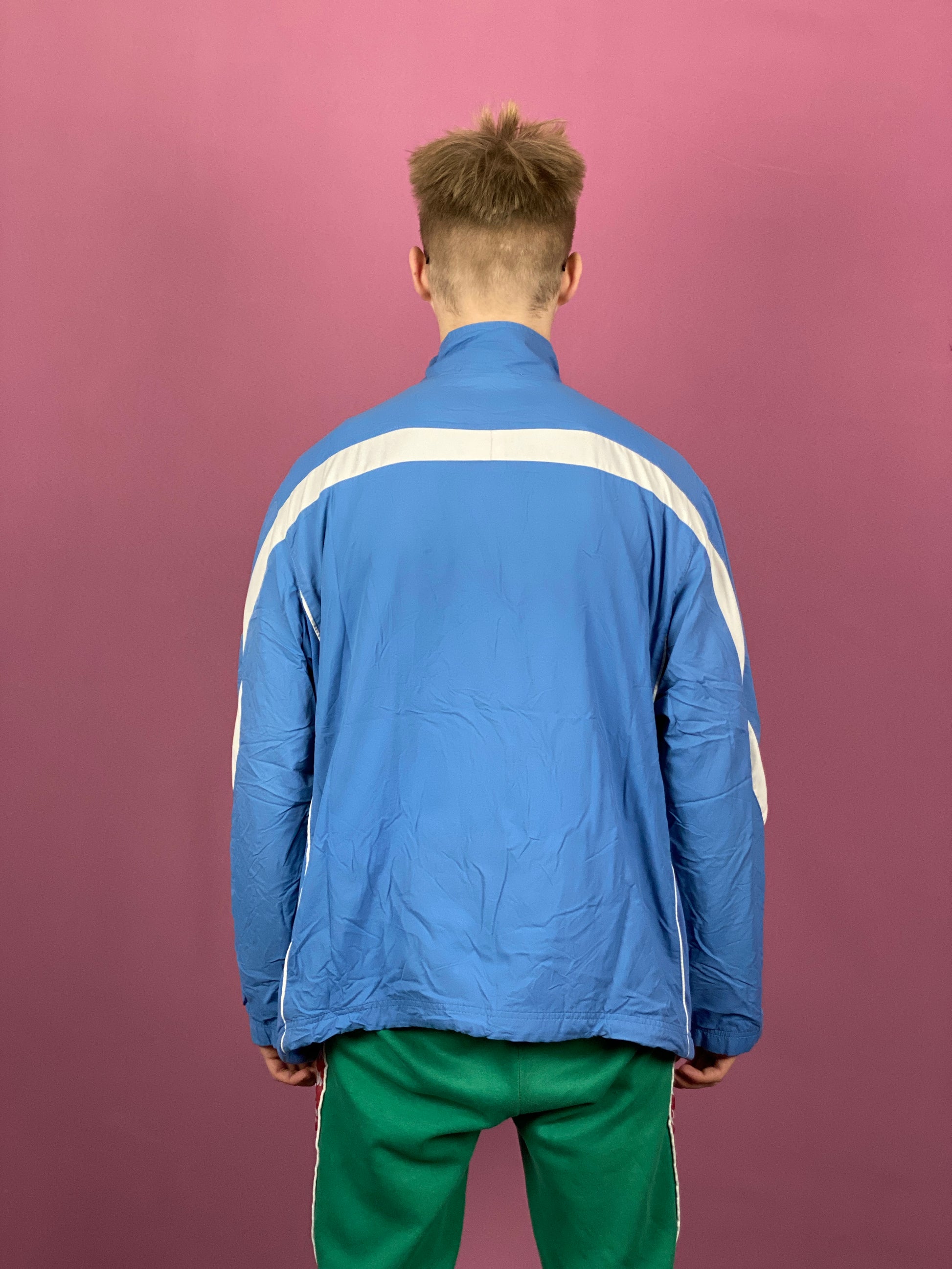 Nike Vintage Men's Windbreaker Jacket - XL Blue Polyester
