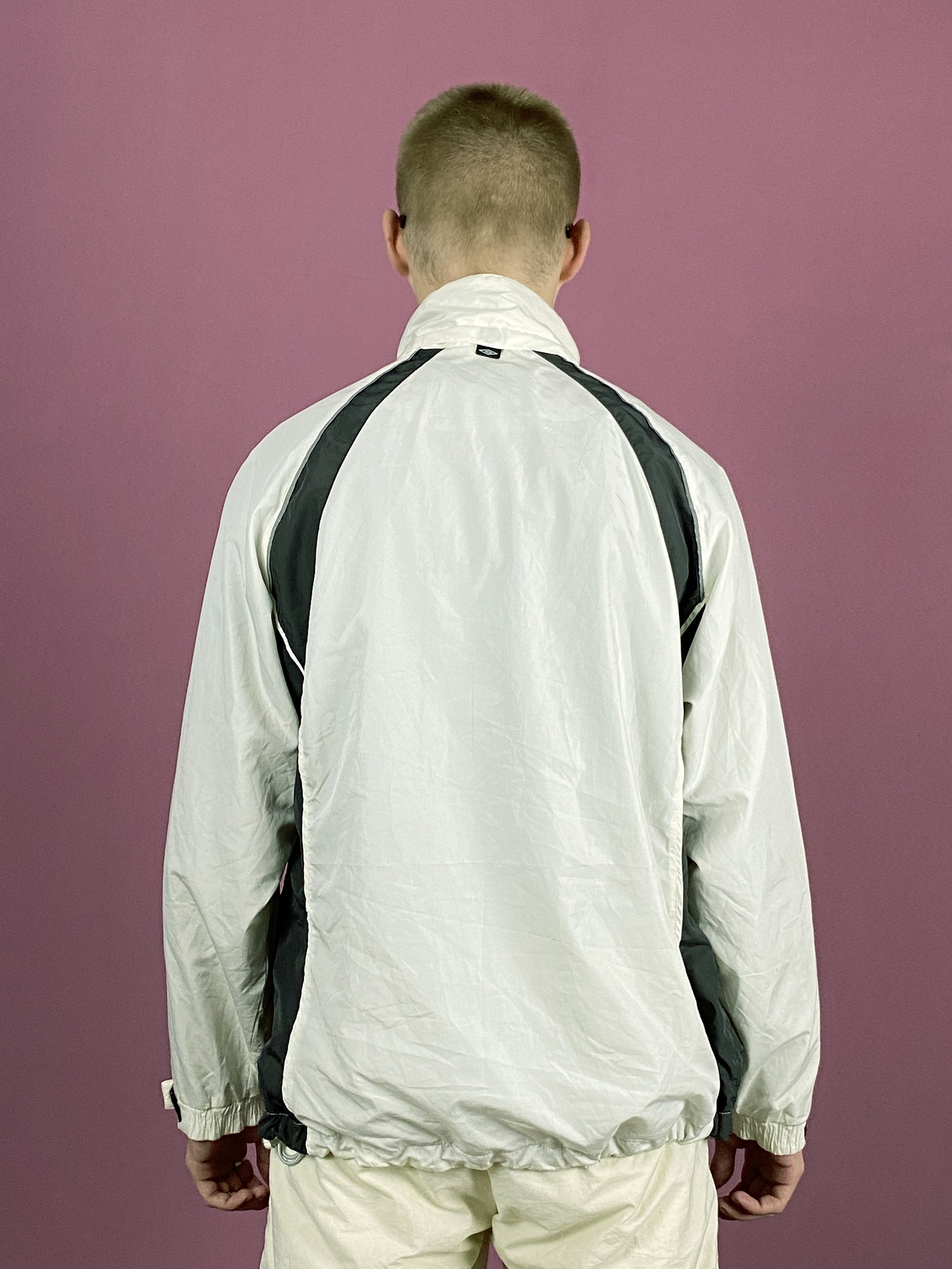 Umbro Vintage Men's Windbreaker Jacket - M White Polyester