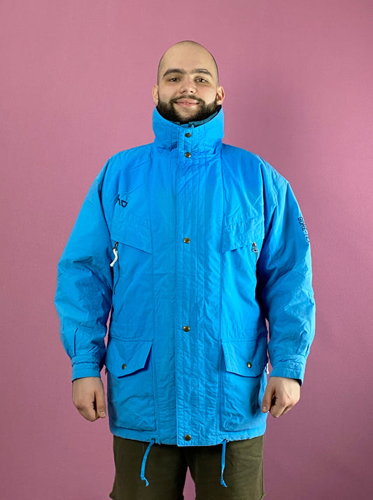 90s Elho High Tech Gore Tex Vintage Men's Ski Jacket - M Blue Nylon