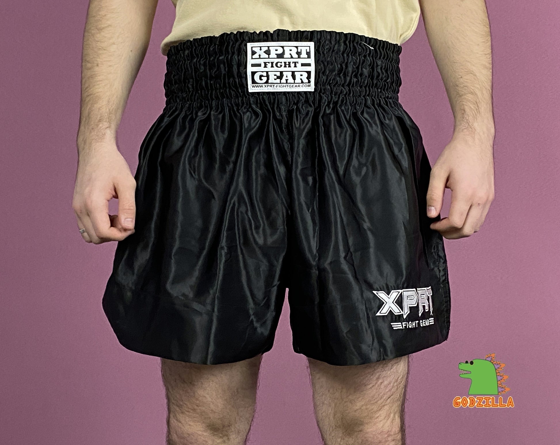 XPRT Vintage Men's Boxing Shorts - Large Black Polyester