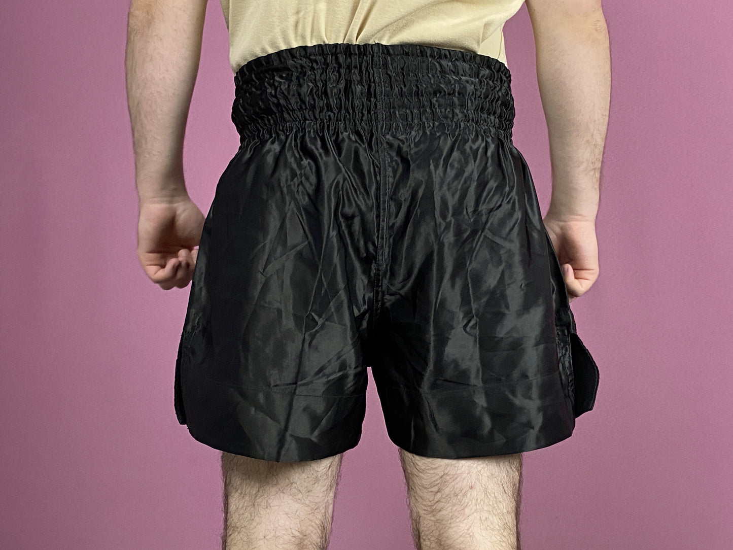 XPRT Vintage Men's Boxing Shorts - Large Black Polyester