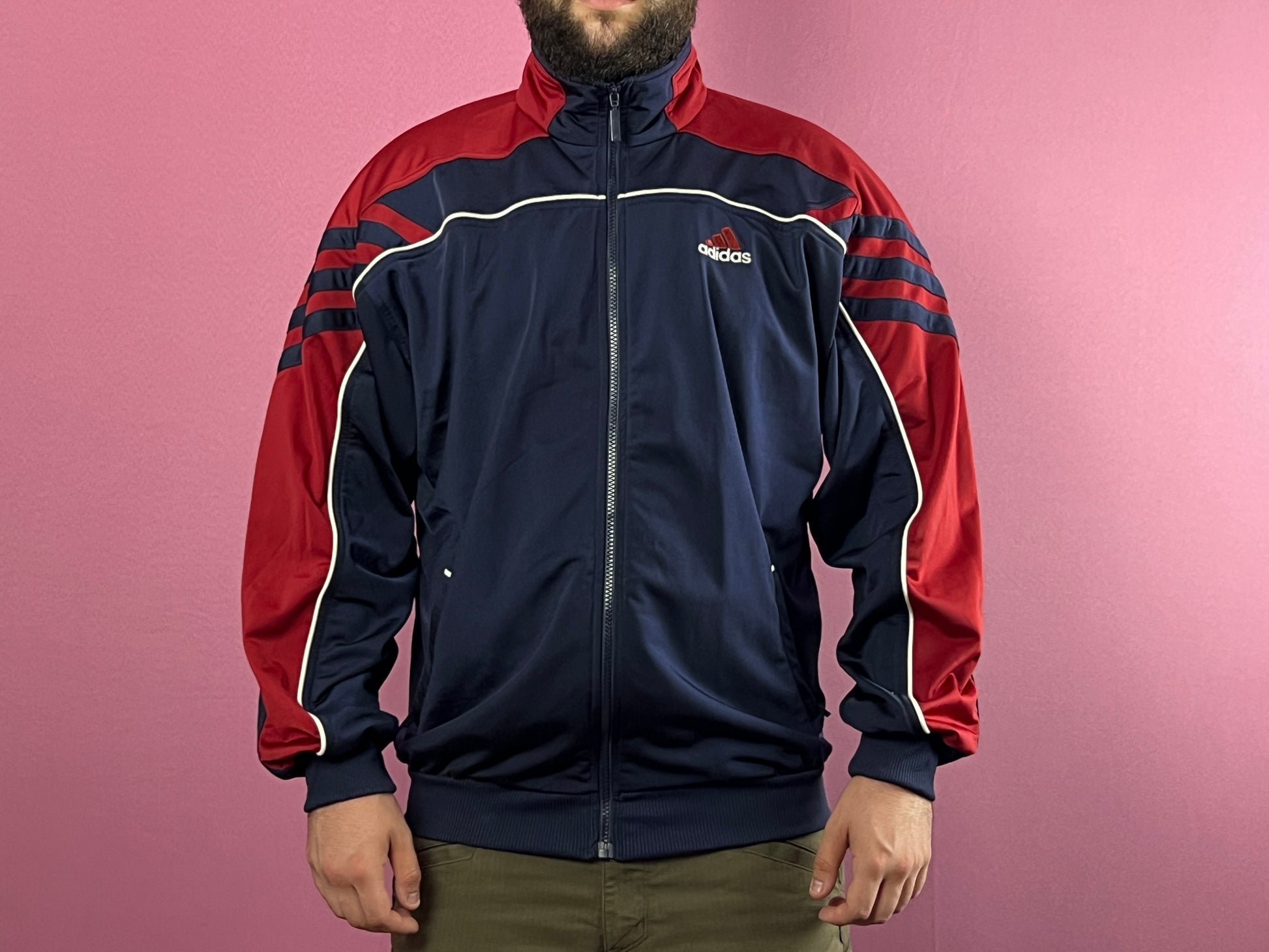 90s Adidas Vintage Men's Track Jacket - L