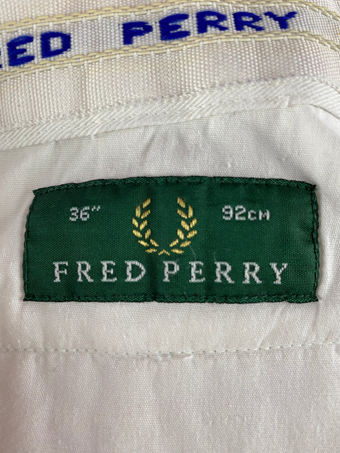 90s Fred Perry Vintage Men's Tennis Shorts - 36 White Polyester Blend