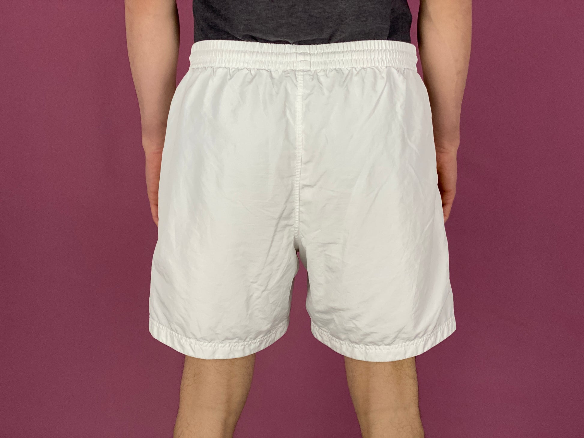 Adidas Vintage Men's Track Shorts - Large White Polyester