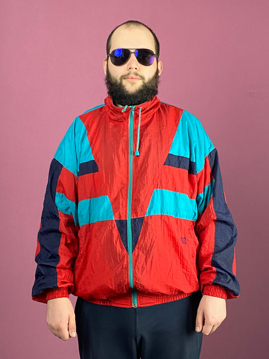 90s Five Season Vintage Men's Windbreaker Jacket - Large Red Nylon