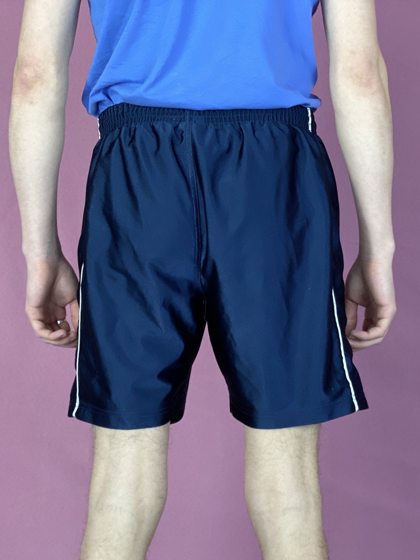 NIke Vintage Men's Track Shorts - Small Navy Blue Polyester