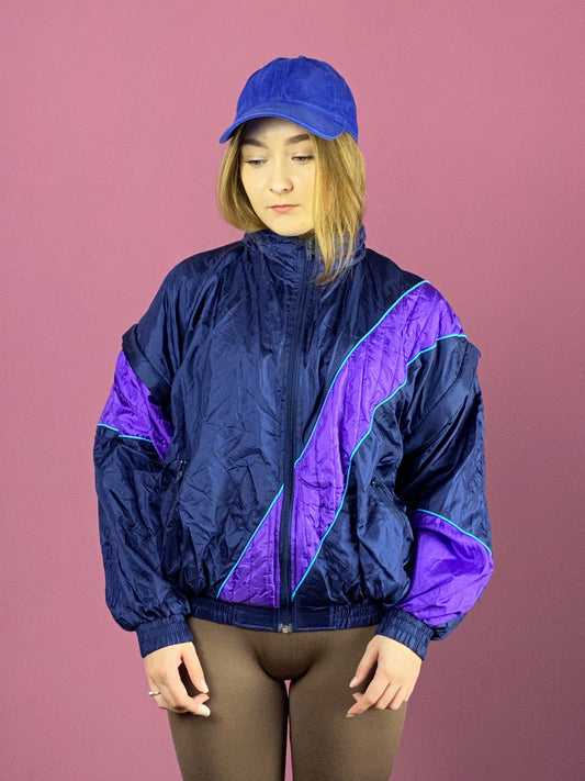 90s Snapper Vintage Women's Windbreaker Jacket - Small Purple Nylon