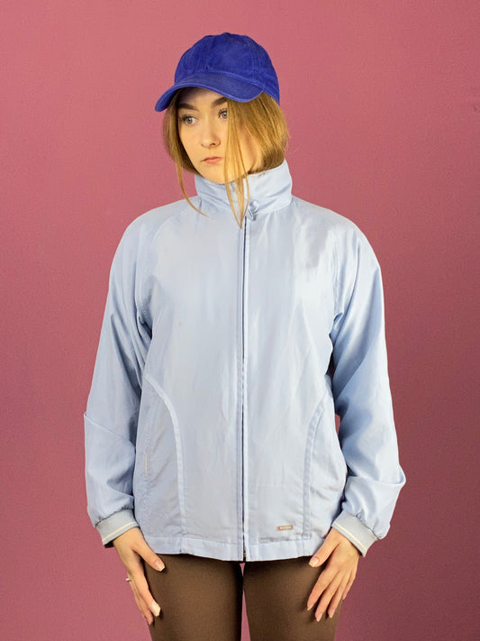 Champion Vintage Women's Windbraker Jacket - Small Blue Polyester