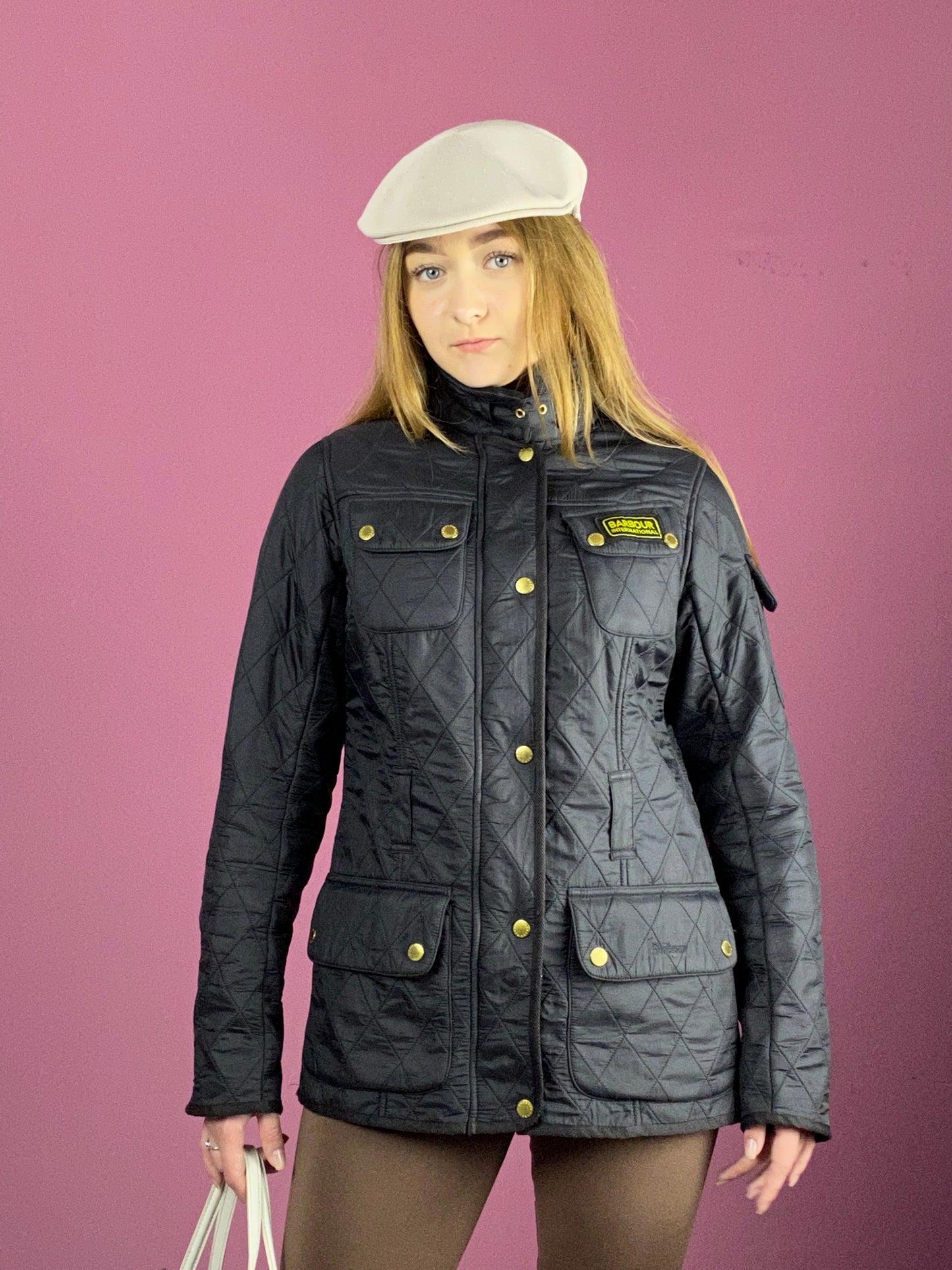 Barbour International Vintage Women's Quilted Jacket - Small Black
