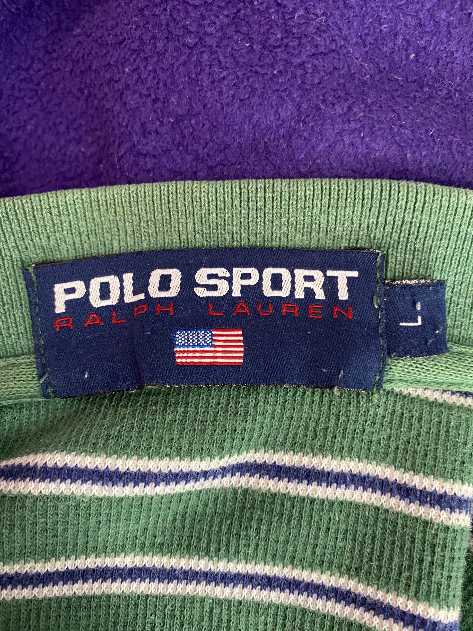 90s Polo Sport Vintage Men's Striped Polo Shirt