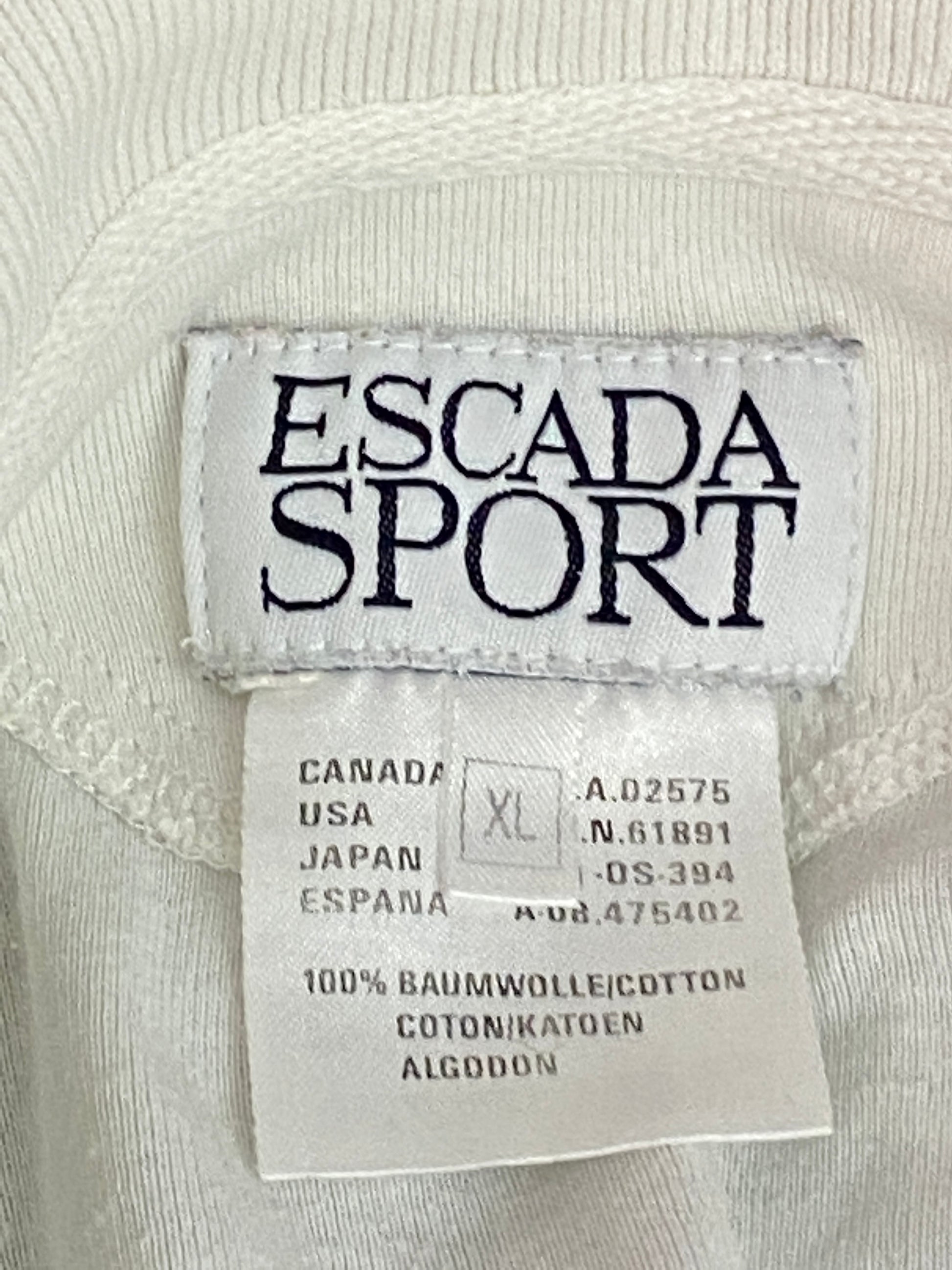 Escada Sport Vintage Men's Long Sleeve Polo - XL White Cotton
