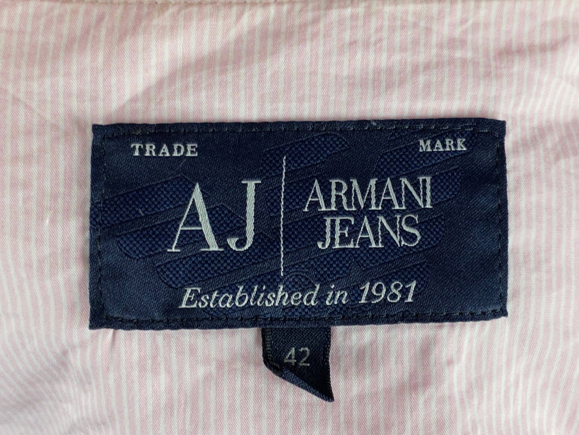 Armani Jeans Vintage Women's Polka Dot Blazer Jacket - Large Pink Cotton