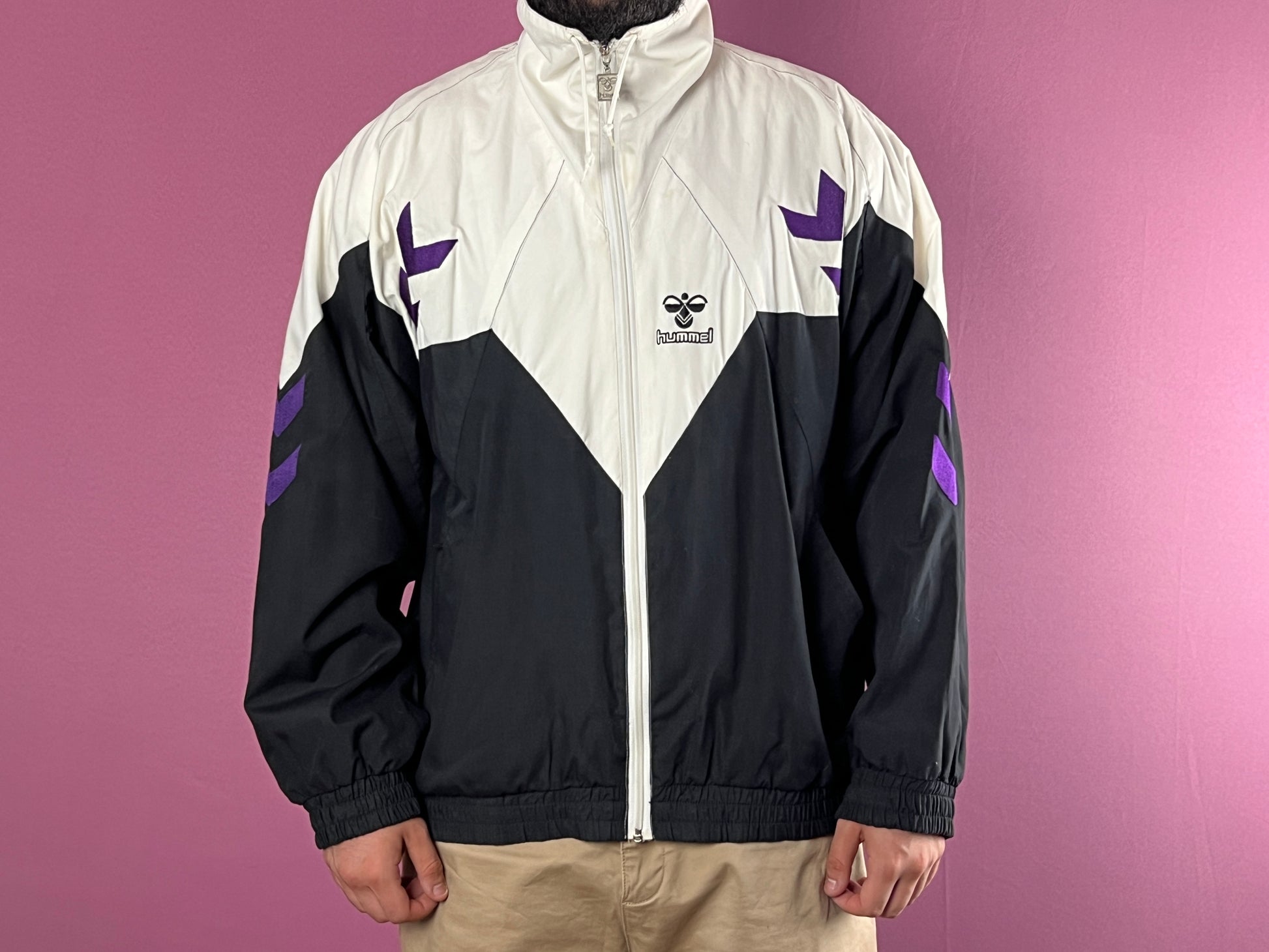 90s Hummel Vintage Men's Windbreaker Jacket - L