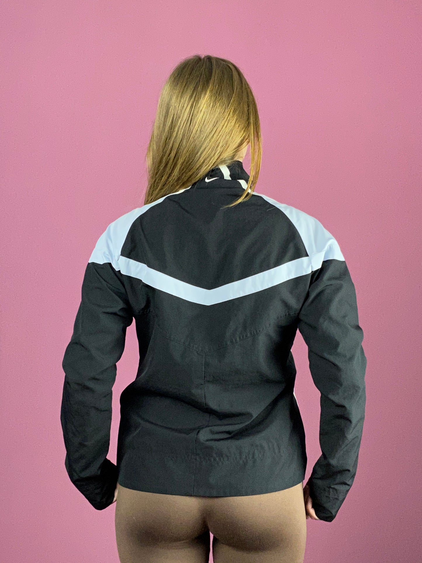 Nike Vintage Women's Windbreaker Jacket - M Black Polyester