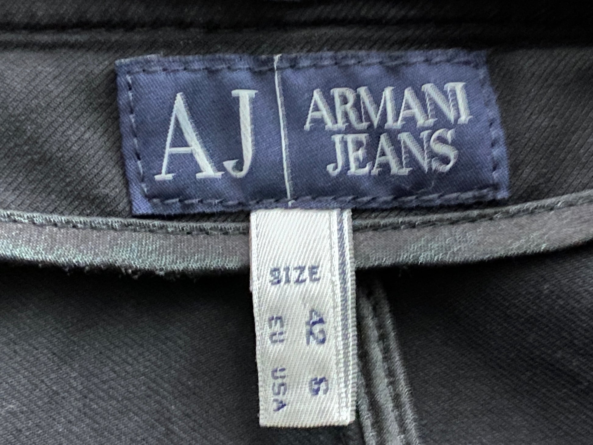 Armani Jeans Vintage Women's Zipper Jacket - Small Black Cotton Blend