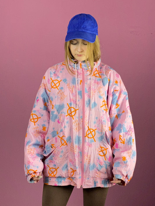 90s Vintage Women's Ski Jacket - XL Pink Nylon