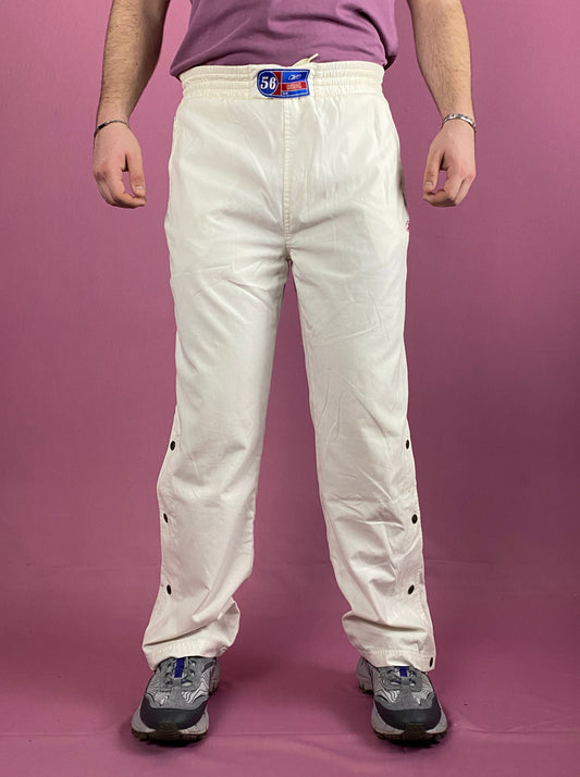 Reebok Vintage Men's Snap Track Pants - S White Polyester