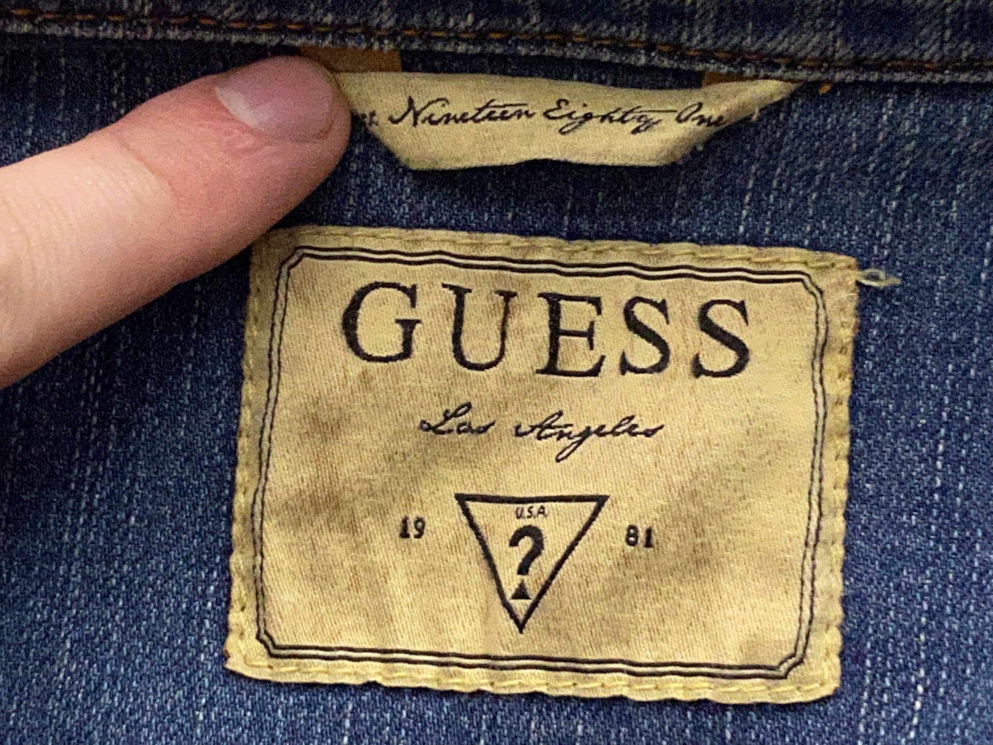 Guess Vintage Women's Jean Jacket - Large Blue Cotton