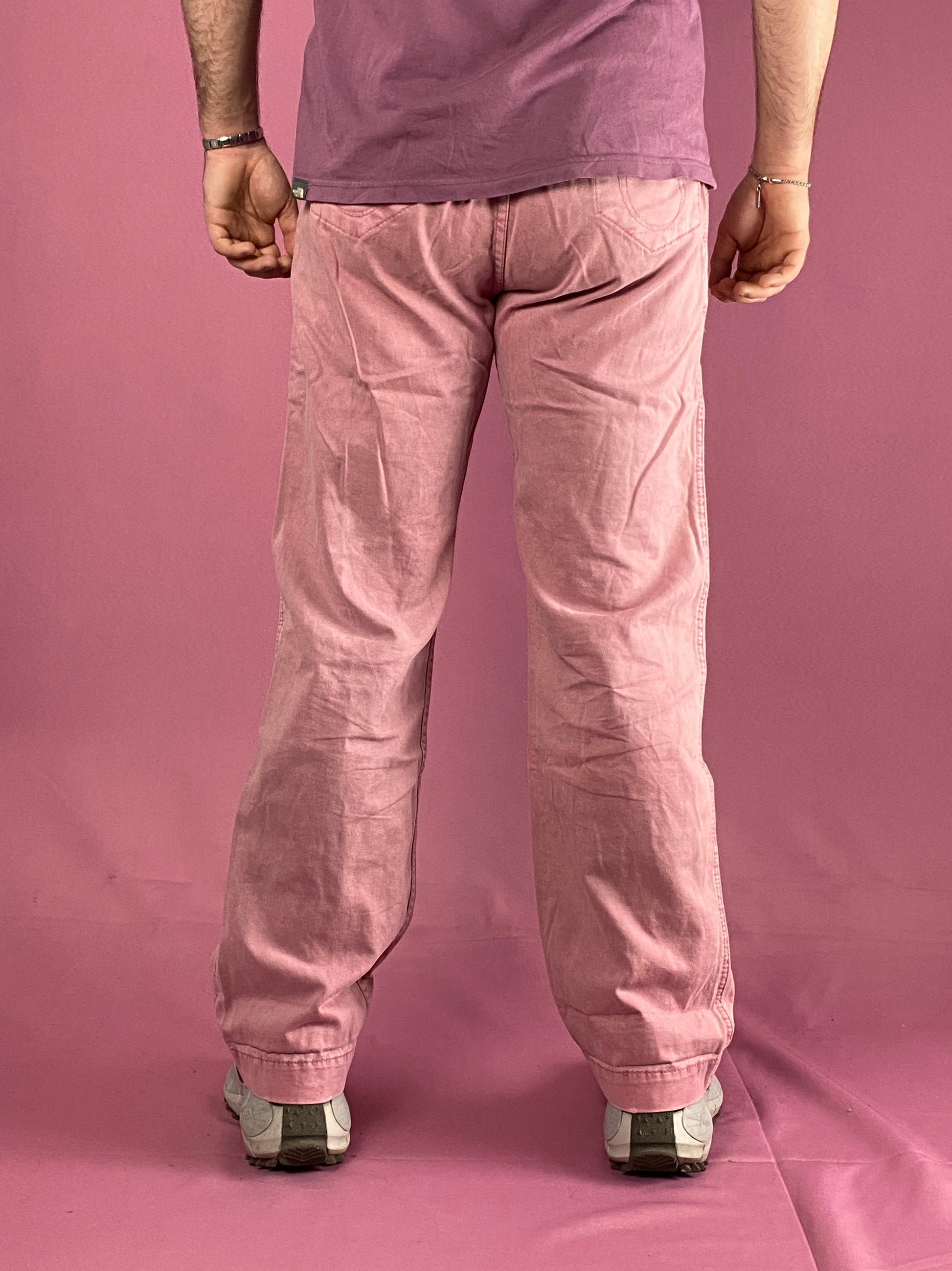 True Religion Vintage Men's Straight Jeans - 33 Pink Cotton