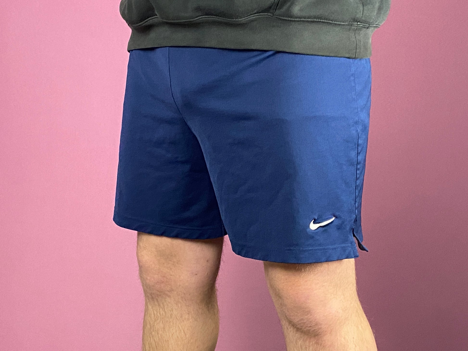 90s Nike Vintage Men's Track Shorts - XXL Navy Blue Polyester