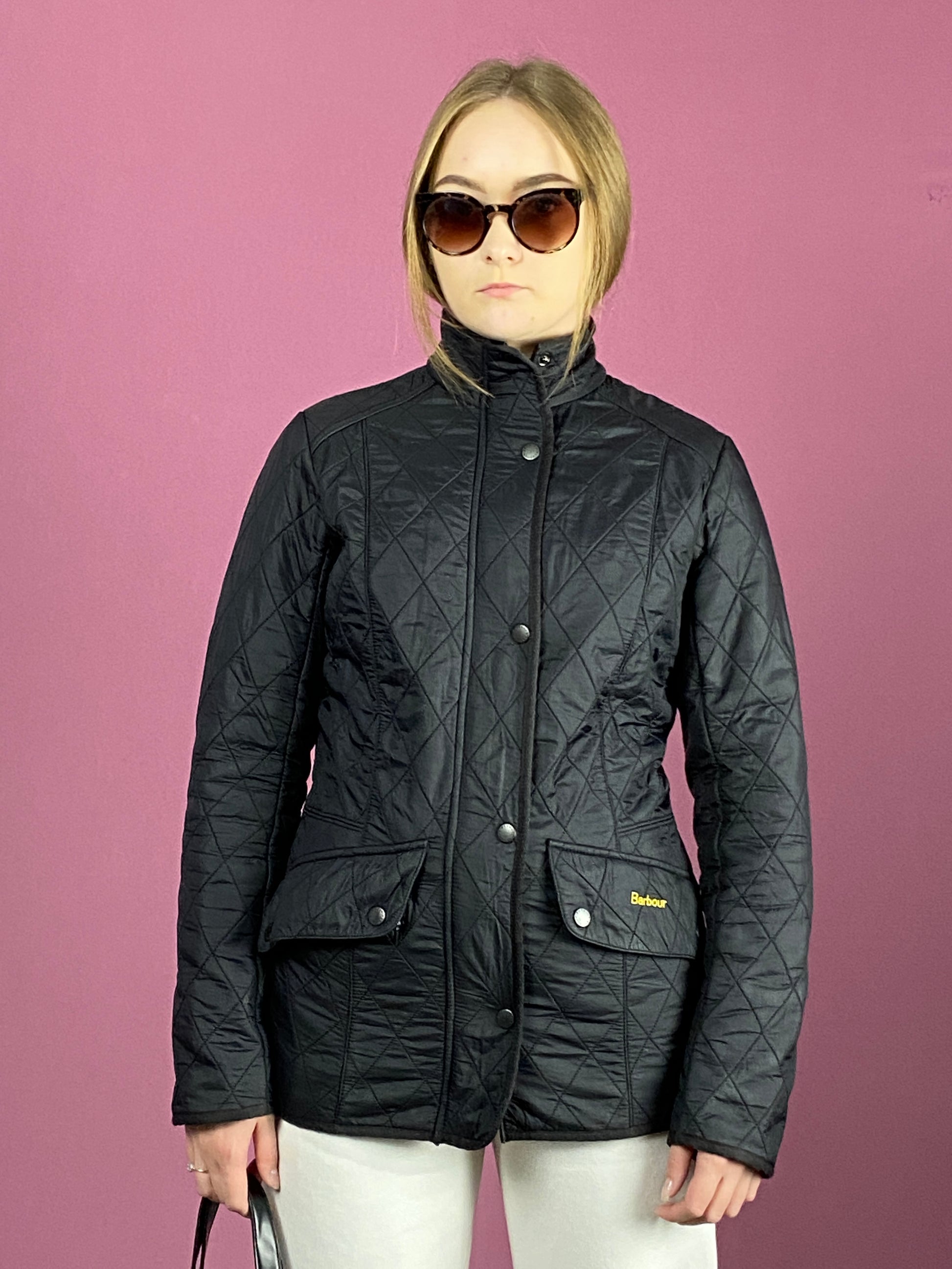 Barbour Vintage Women's Quilted Jacket - Small Black Nylon