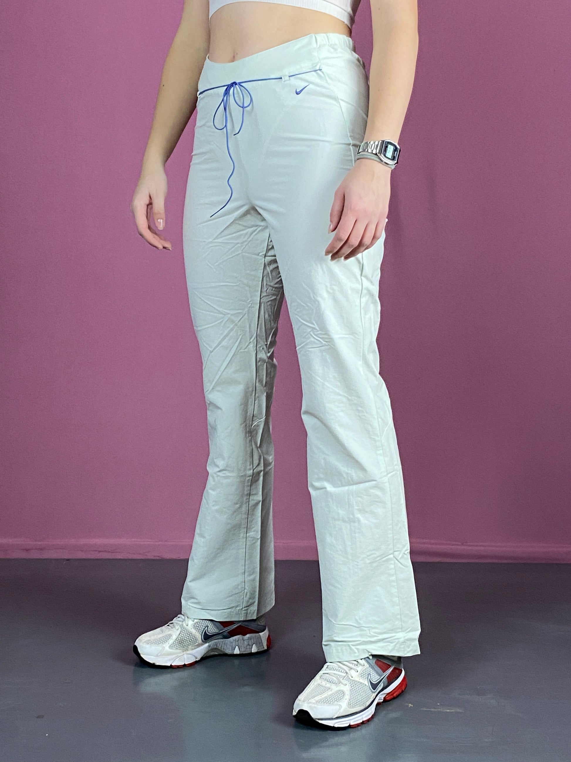 Nike Vintage Women's Vintage Track Pants - S White Nylon Blend