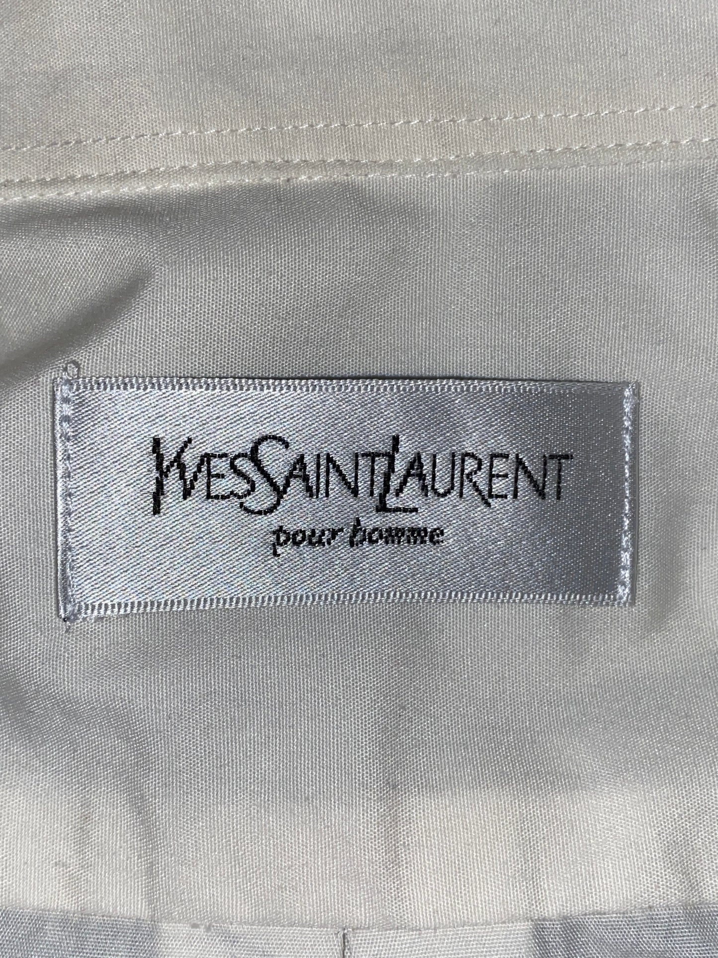 Yves Saint Laurent Vintage Men's Dress Shirt - L White Cotton Blend