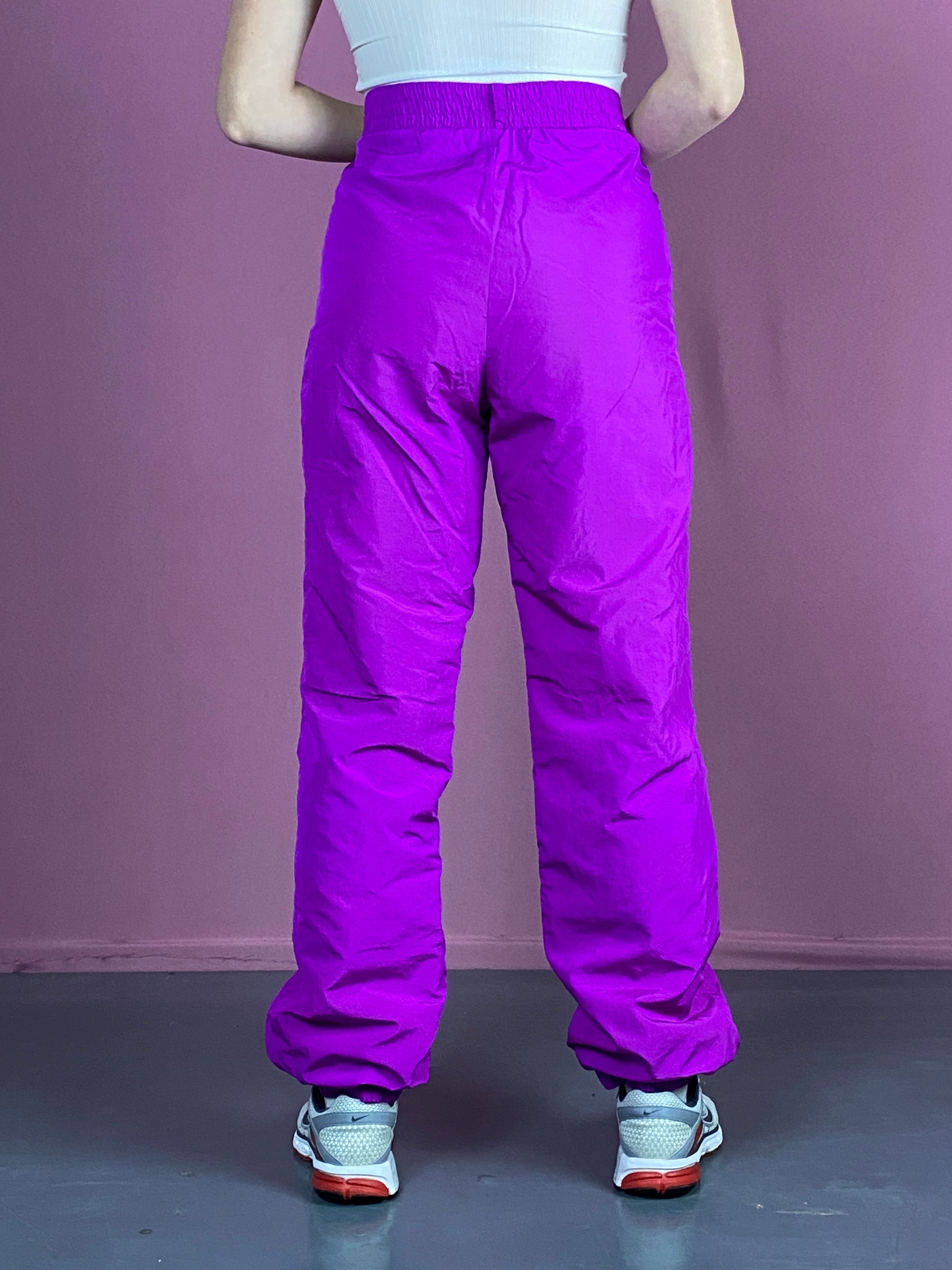 90s Vintage Women's Ski Pants - M Purple Nylon