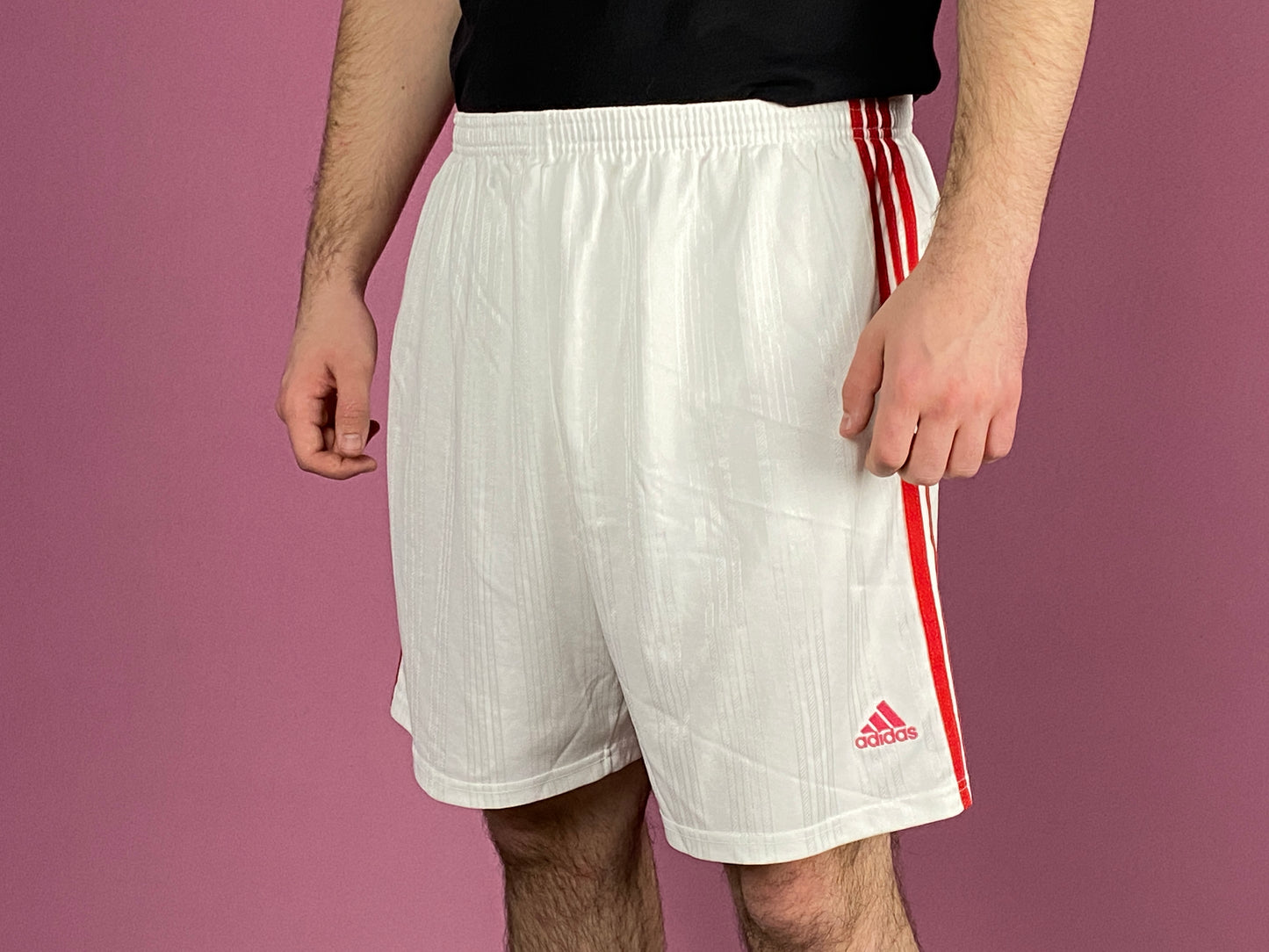 90s Adidas Vintage Men's Track Shorts - XL White Polyester
