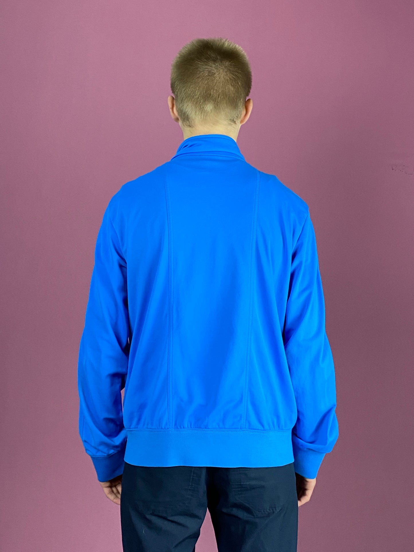 Nike Vintage Men's Track Jacket - Medium Blue Polyester