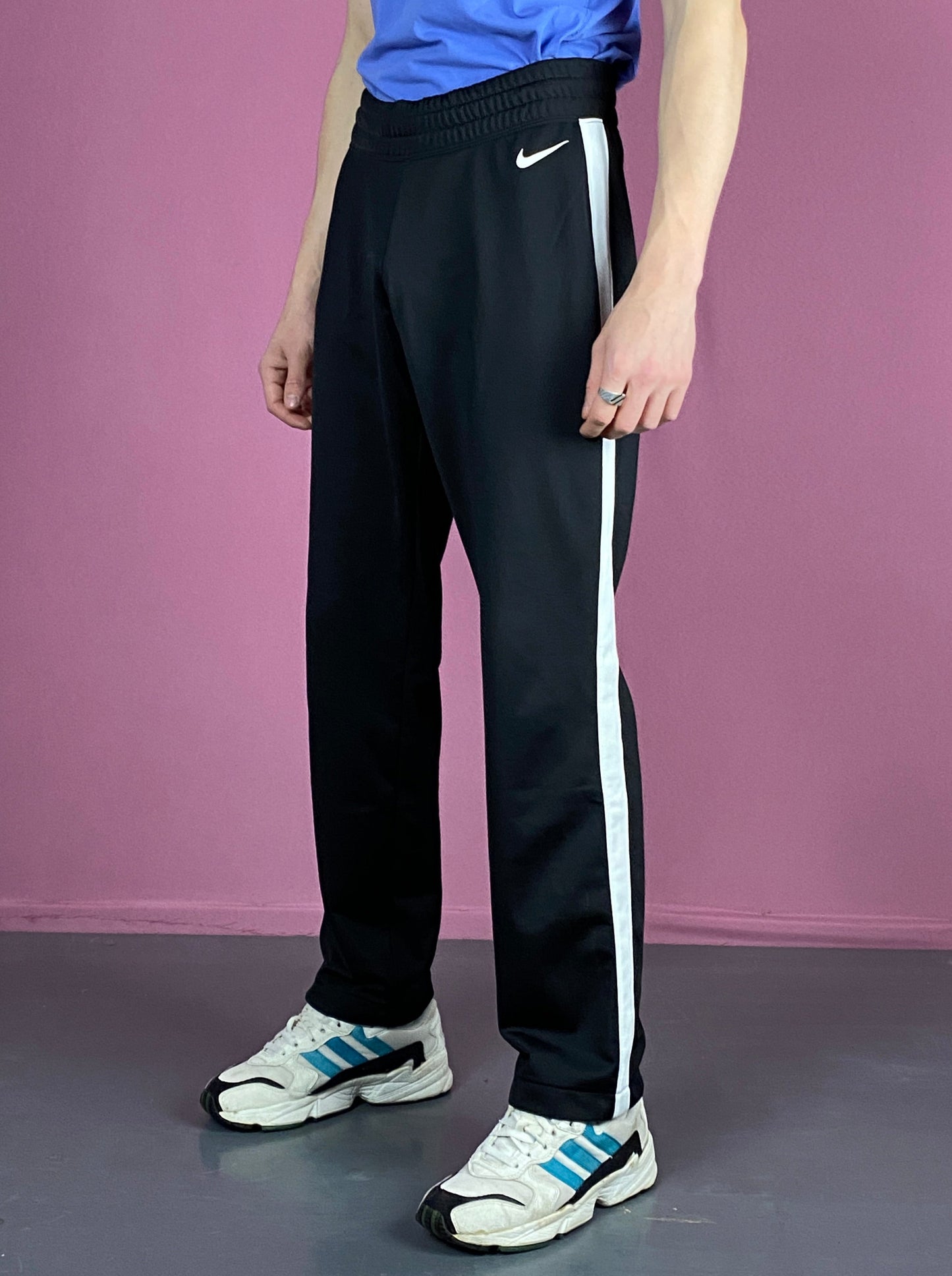 Nike Vintage Men's Side Tape Track Pants - S Black Polyester