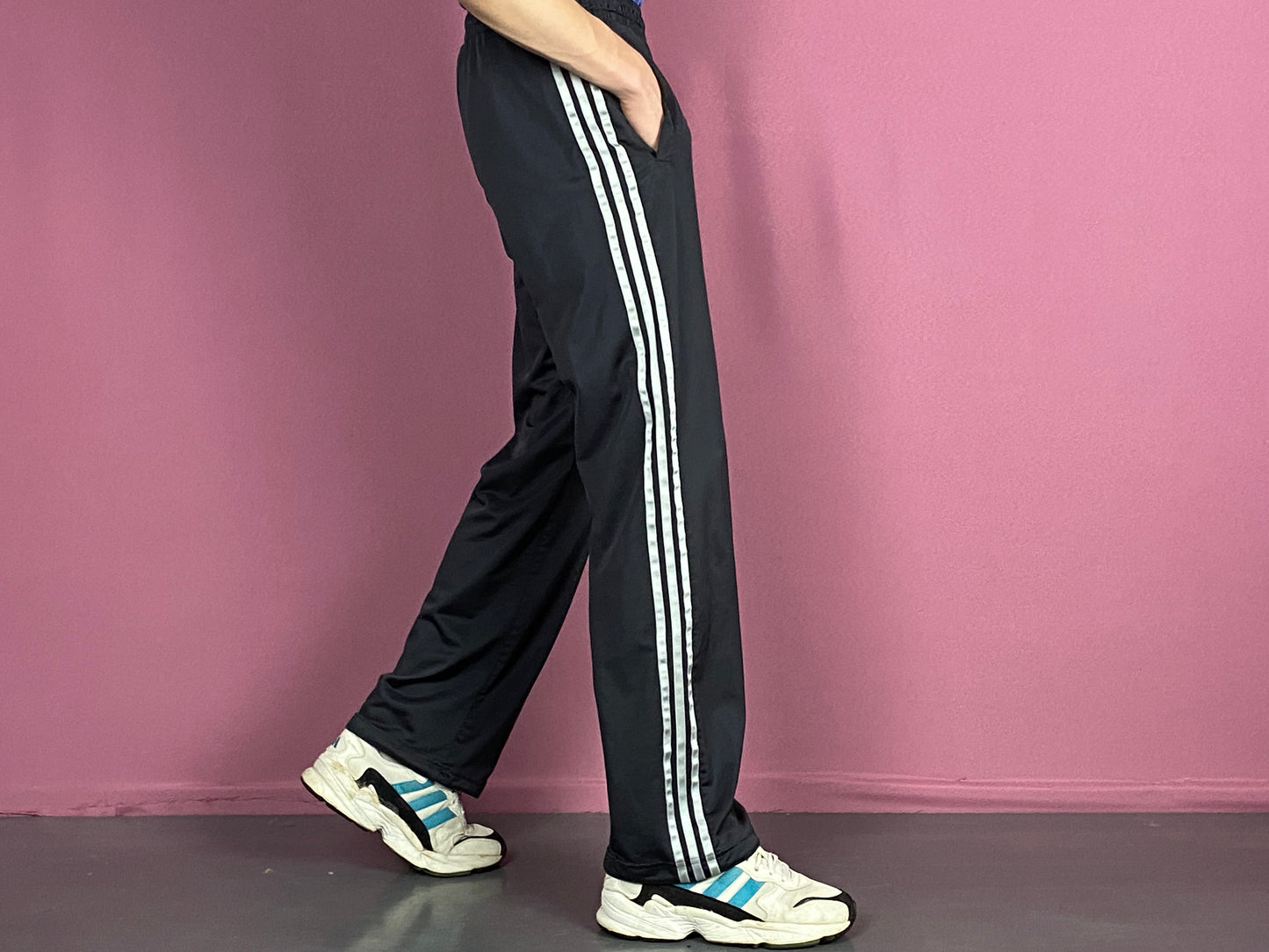 Adidas Vintage Men's Track Pants - M Black Polyester