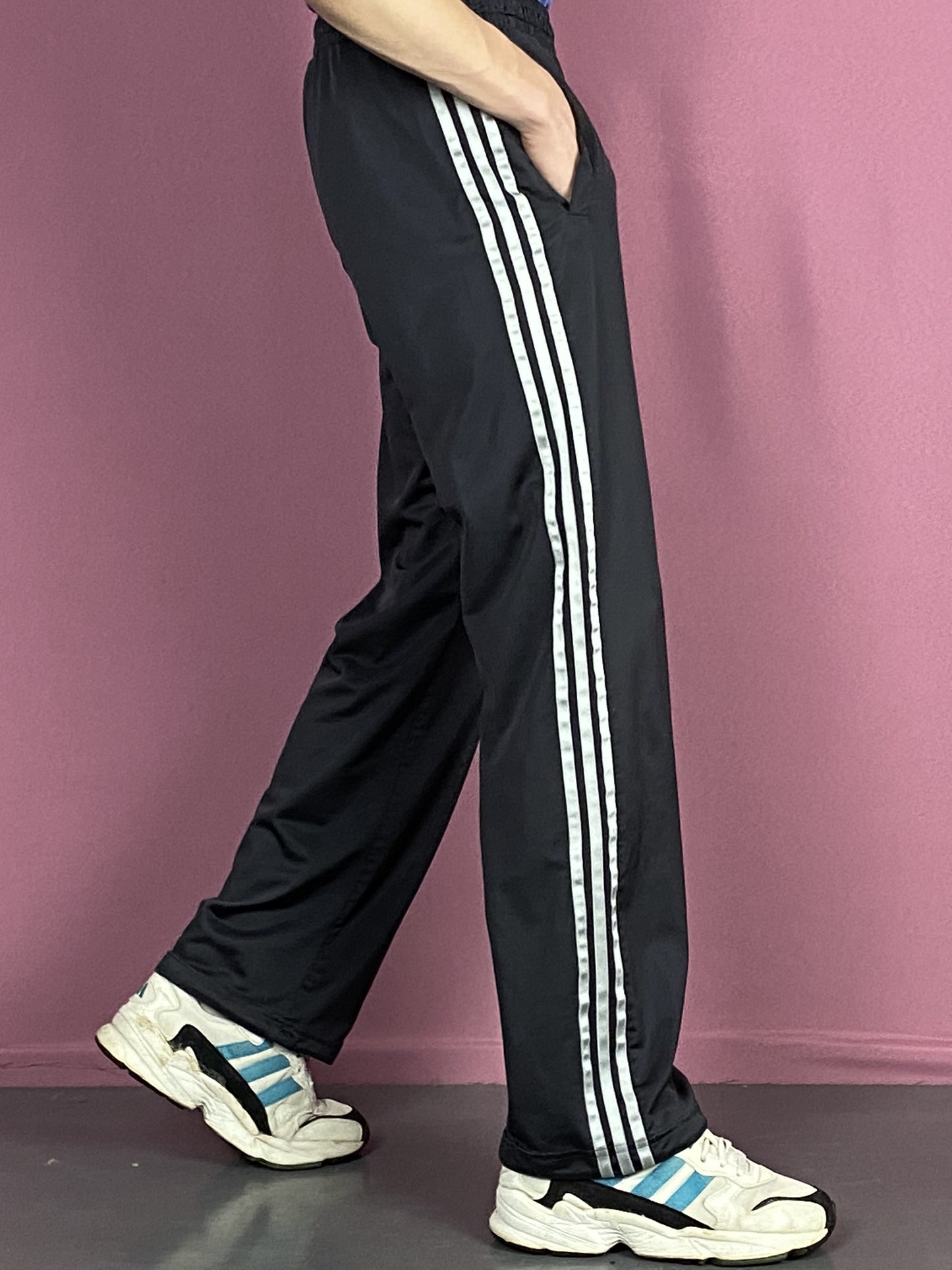 Adidas Vintage Men's Track Pants - M Black Polyester