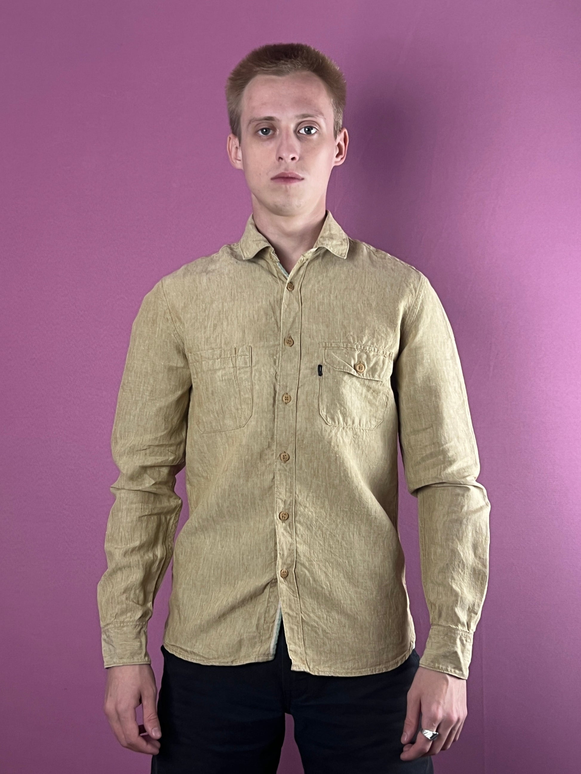 Freitag E780 Male Shirt Vintage Men's Shirt - S Beige Linen