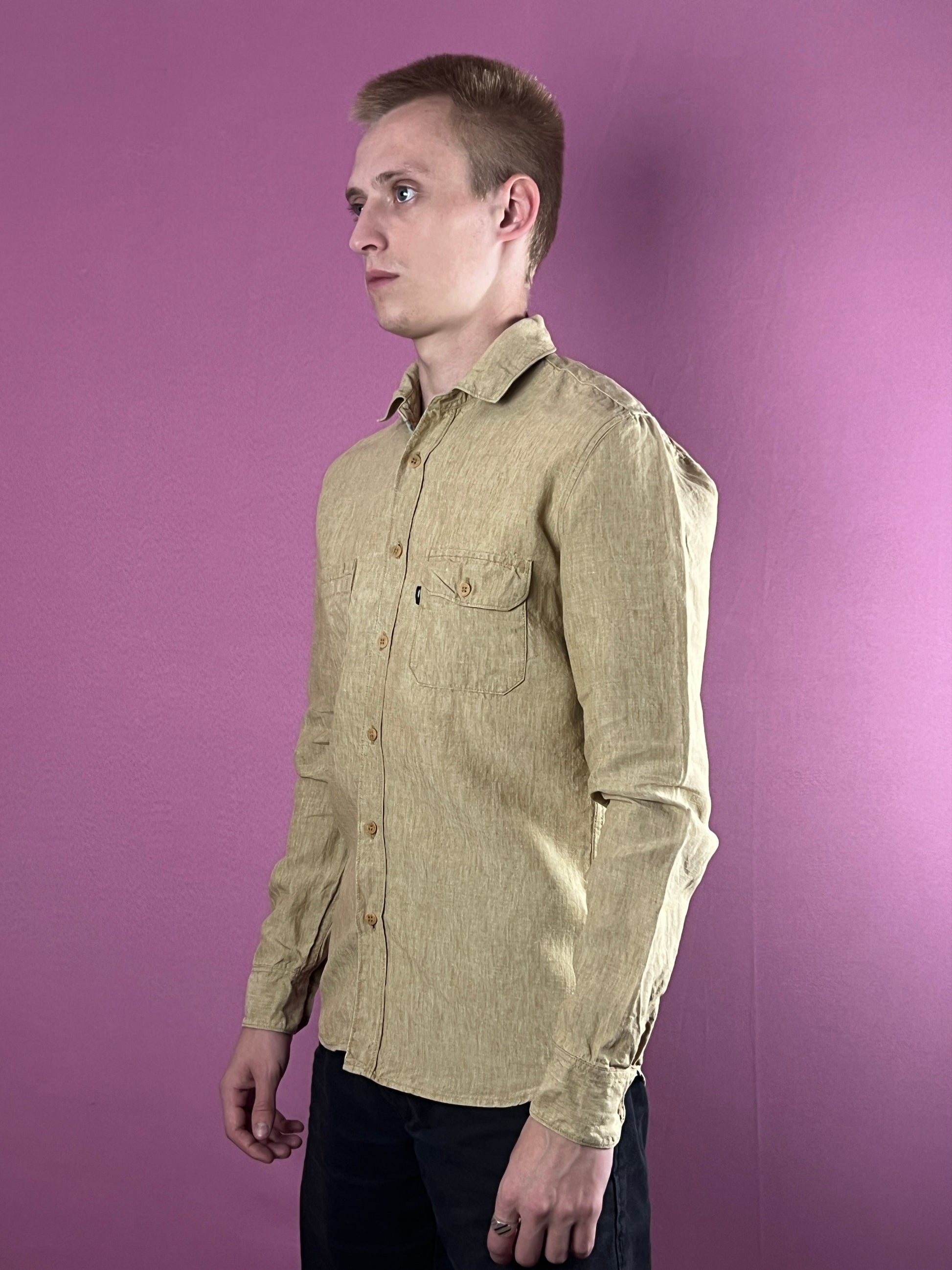 Freitag E780 Male Shirt Vintage Men's Shirt - S Beige Linen