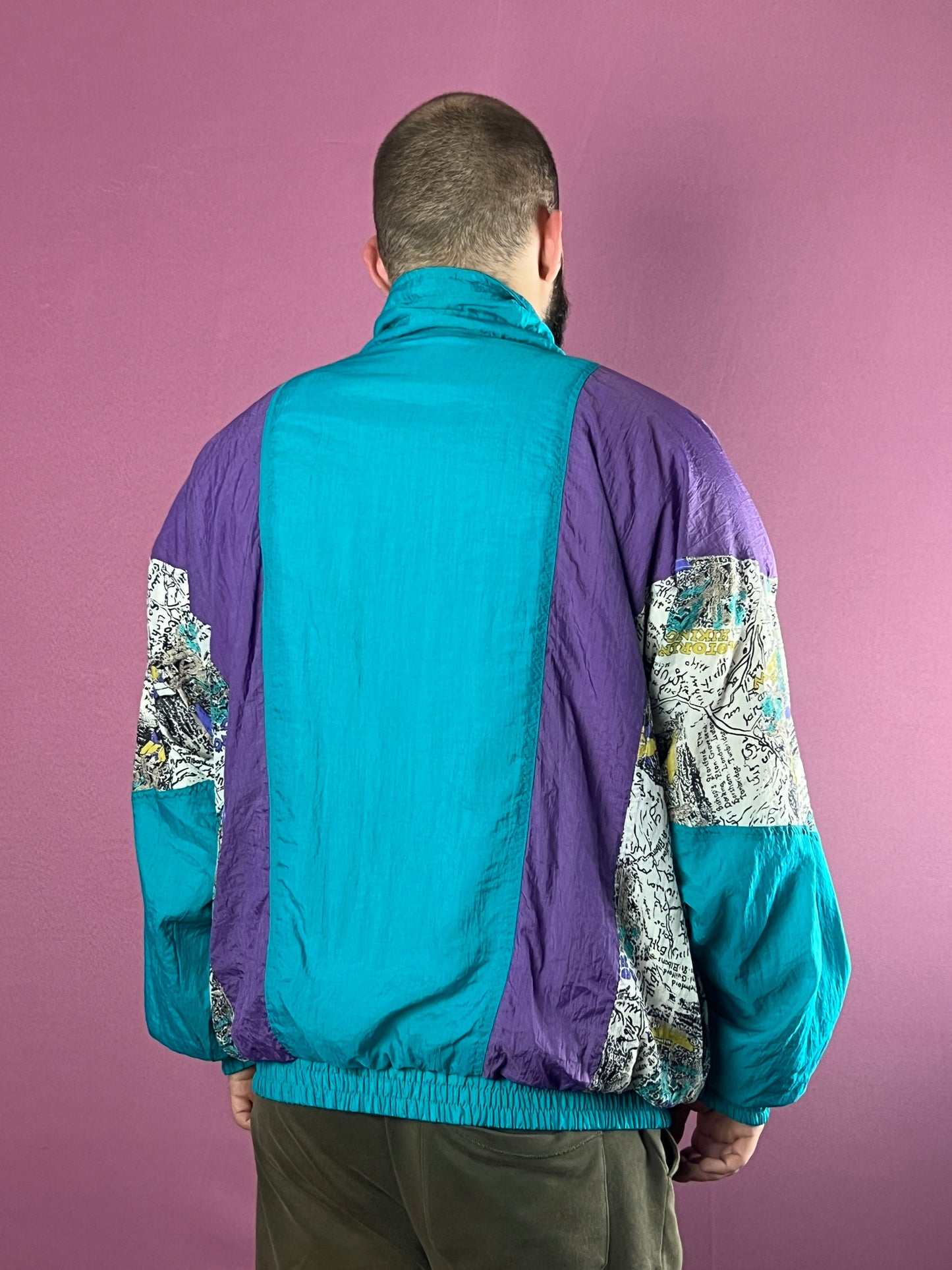 90s Rodeo Vintage Men's Сolor Block Windbreaker Jacket - XL